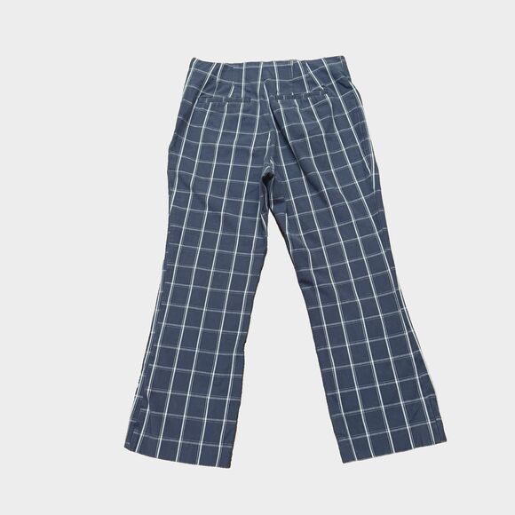 Women's Blue Gray Windowpane Plaid High Rise Flare Crop Pants A New Day Sz 10 - Picture 7 of 7